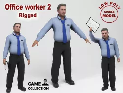 Office worker 2 Low-poly 3D model
