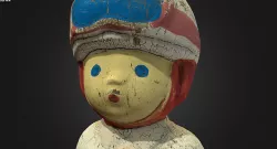 Old USSR Soviet Rubber Toy Motorcyclist 3D model
