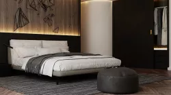 Photorealistic bedroom scene in native blend file 3D model