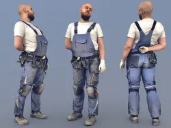 Photorealistic Construction Worker Character 3D model