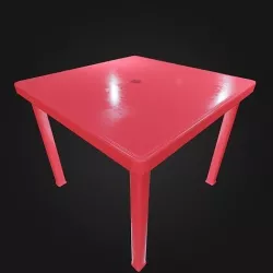 Plastic Table Square Garden VR AR Low Poly Game Ready 4 in 1 Low-poly 3D model