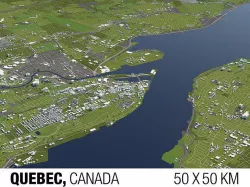 Quebec Canada 50x50km 3D City Map 3D model