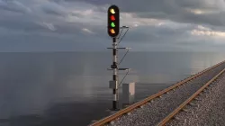 Railroad Traffic Light  Full Optics and Cabinet 3D model