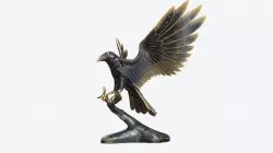 Raven Sculpture Low-poly 3D model