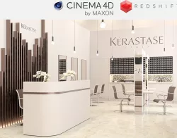Redshift - C4D Scene files - Salon Scene interior  3D model
