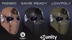 Ronin Ballistic Helmet Low-poly 3D model