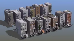 Row Houses Set 3D model