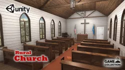 Rural Church Low-poly 3D model