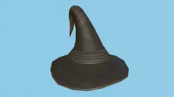 Rust Leather Wizard Hat - Character Design Fashion Low-poly 3D model