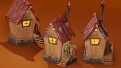 Rusty Wooden Shack Low poly blender  Low-poly 3D model