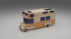RV Motorhome Low-poly  3D model