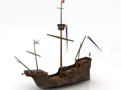 Santa Maria Nao Boat 3D 3D model