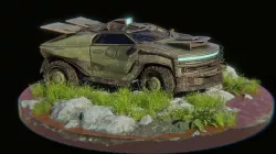 Sci fi CAR Military - Off road - Original Concept Humvee Rigged 3D model
