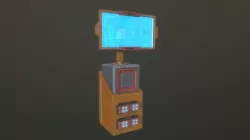 Sci FI Computer console Low-poly 3D model