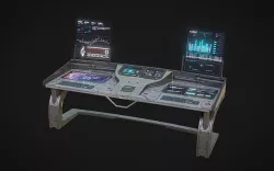 Sci Fi Lab Control Panel Low-poly 3D model