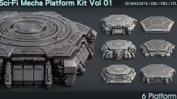 Sci-Fi Mecha Platform Kit Vol 01 3D model