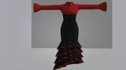 Sexy tight package hip skirt cartoon costume suit 3D model