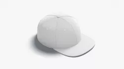 Shapback Cap white headwear with flat visor Low-poly 3D model