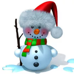 Snowman cartoon Low-poly 3D model