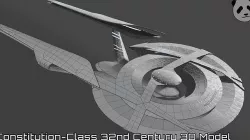 Star Trek Constitution-Class Starship 32nd Century Low-poly 3D model