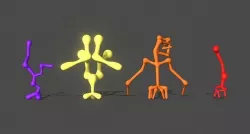 Strange line things pack Low-poly 3D model