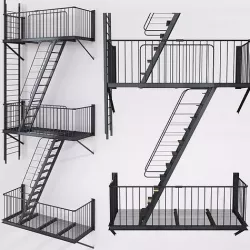 Street fire escape 3D model