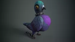Stylized Piegon Low-poly 3D model