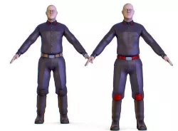 Subdivision 3D The man in the black jumpsuit Low-poly 3D model