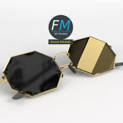 Sunglasses octagon 3D model