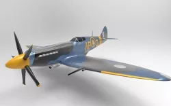 Supermarine Spitfire  Low-poly 3D model