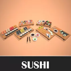 Sushi - Stylized Food Pack Low-poly 3D model