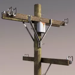 Telephone Pole Low Poly 3d Model Low-poly 3D model