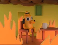 This is fine meme 3D model