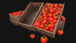 Tomatoes Box Crate Stand Low-poly 3D model