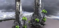Tribal Island beach Resort Sci fi Abode Kit bash 2  3D model