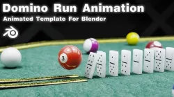 Unique Domino Run Animation 3D model