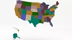 USA Counties Map model 3D model