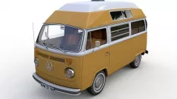 VOLKSWAGEN T2 HIGHT TOP SAFARE CAMPER 1974 3D model