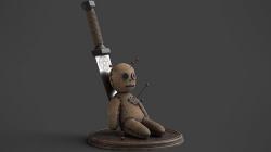 Voodoo doll with a Knife 3D model