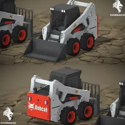 Voxel Bobcat Skid Steer Low-poly 3D model