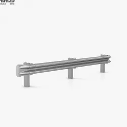 W-Beam Guardrail Barrier Ending 3D model