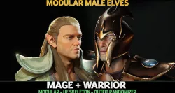 Warrior and Mage - Two Pack - Male Elf - Elves Collection UE5 Low-poly 3D model