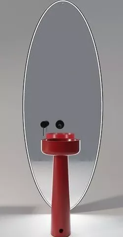 Washbasin with wall tap and mirror 3D model