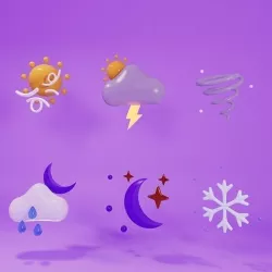 Weather icons 3D model