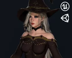 Witch Girl - Game Ready Character Low-poly 3D model