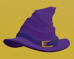 Witch hat Low-poly 3D model