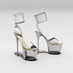 Women Clear Platform High Heel Sandals 3D model