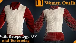 Womens shirts Low-poly 3D model