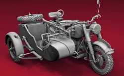 ww2 R75 Motorcycle HighPoly Model with mg42 3D model