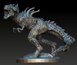 XenoRex xenomorph alien statue with base  3D model
